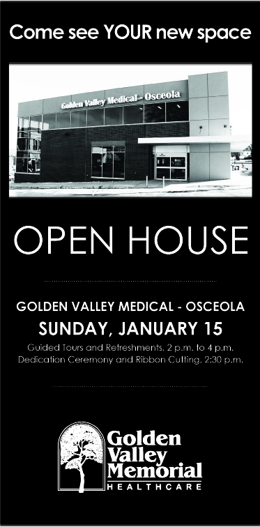 Golden Valley Medical Osceola Open House Ad 5.18 x 10.5in El Dorado Springs
